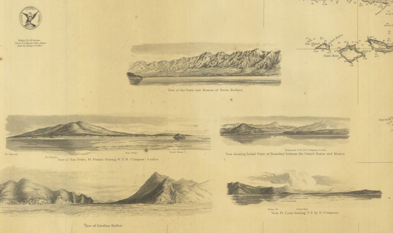 5 views from the chart of Reconnaissance of the Western Coast from SanFrancisco to San Diego
