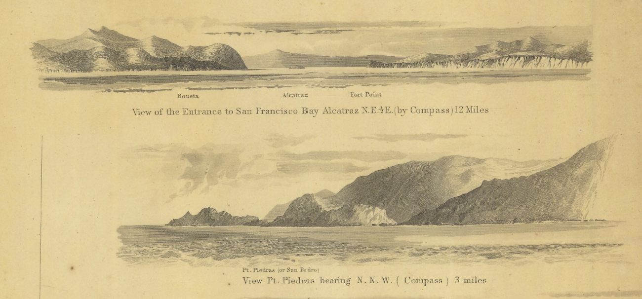 2 views from the chart of Reconnaissance of the Western Coast from SanFrancisco to San Diego