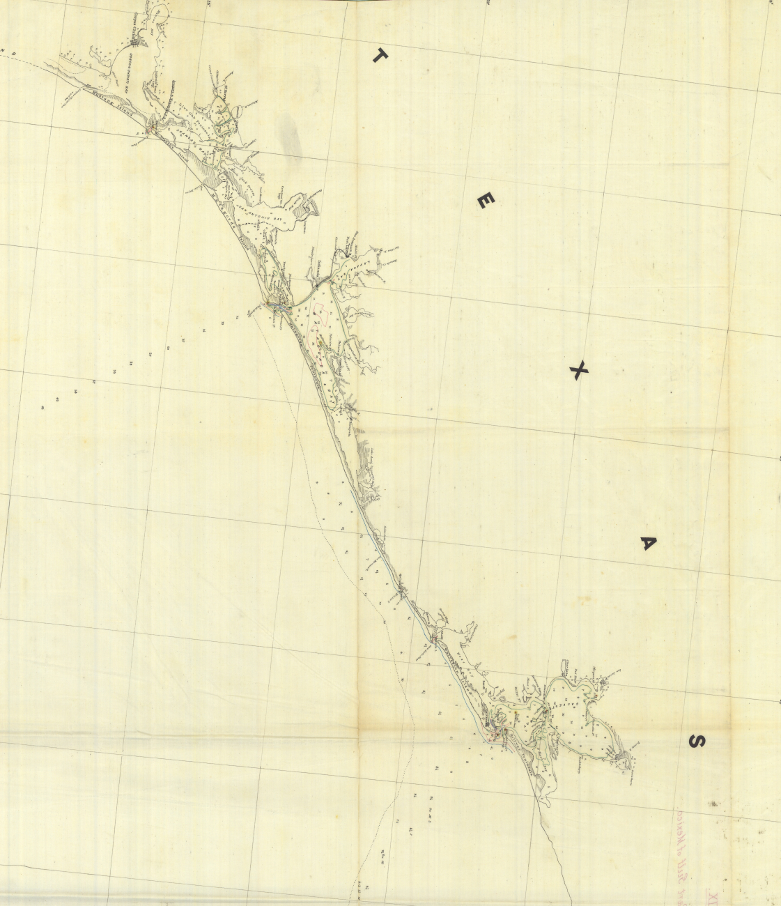 Reconnaissance map of the Coast of Texas from Corpus Christi to BolivarPeninsula