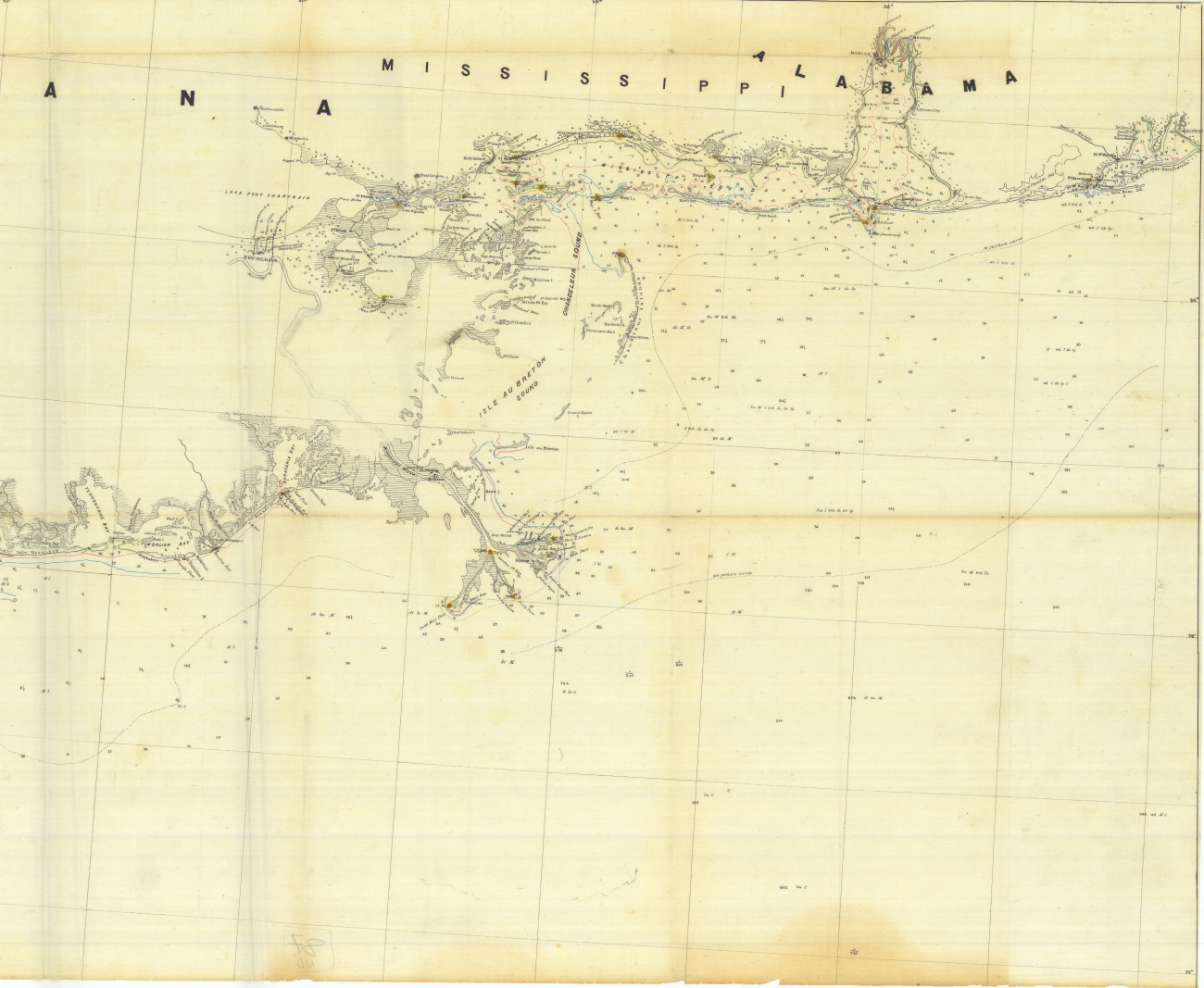 Reconnaissance map of the Coast of Louisiana, Alabama, and Florida from IsleDerniere to Pensacola