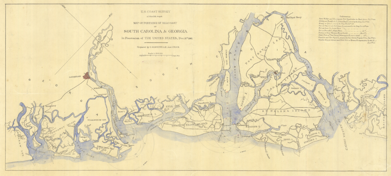 Map of Portions of seacoast of South Carolina & Georgia, in possession of theUnited States, Dec