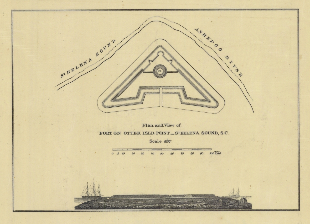 Plan and view of Fort Otter Island Point - St