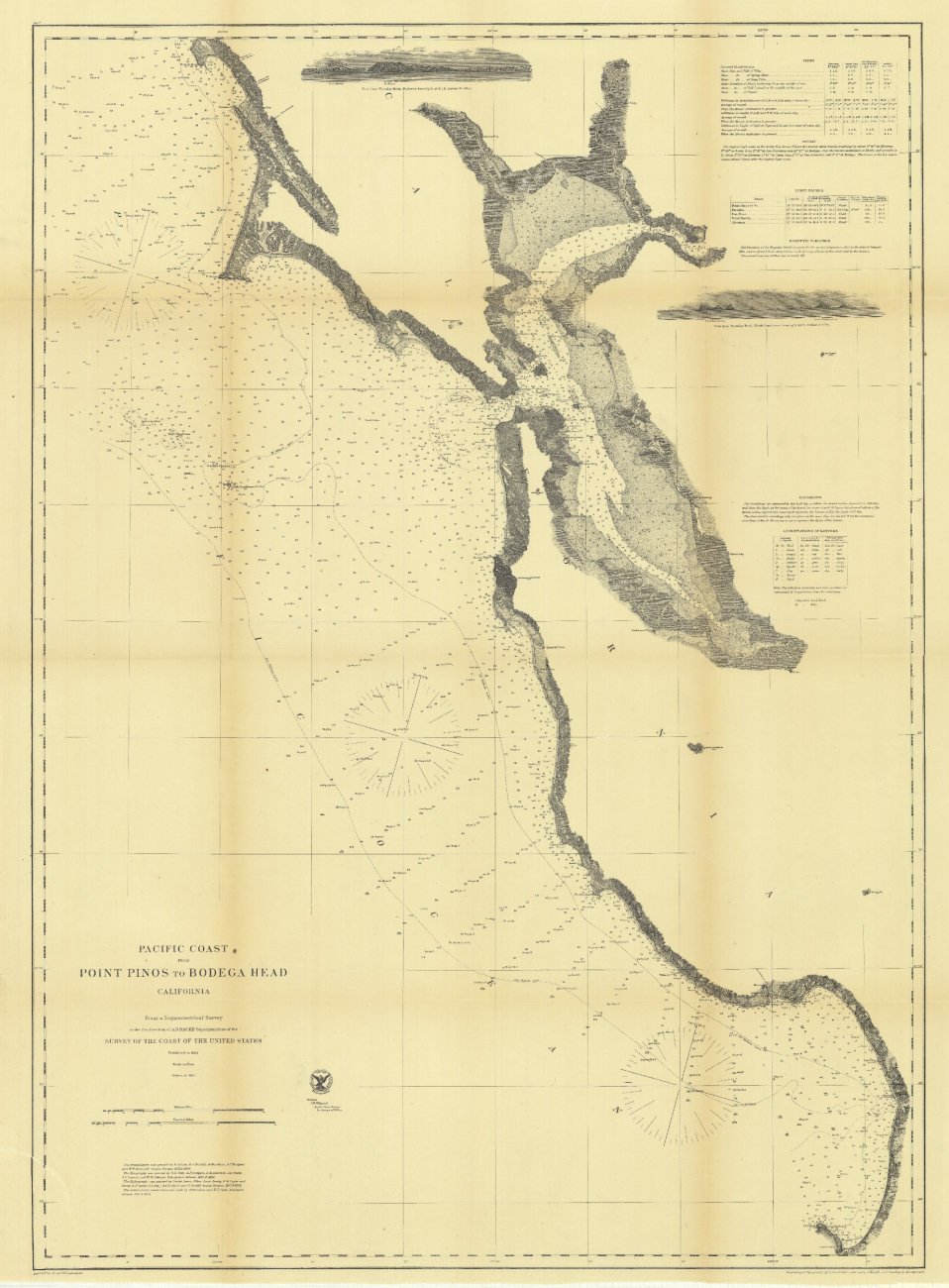 Chart of California coast from Point Pinos to Bodega Head first published in1862