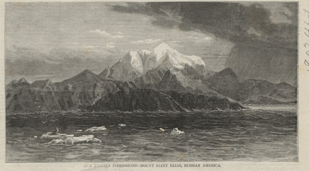 Sketch view of our Russian possessions -- Mount Saint Elias, Russian America