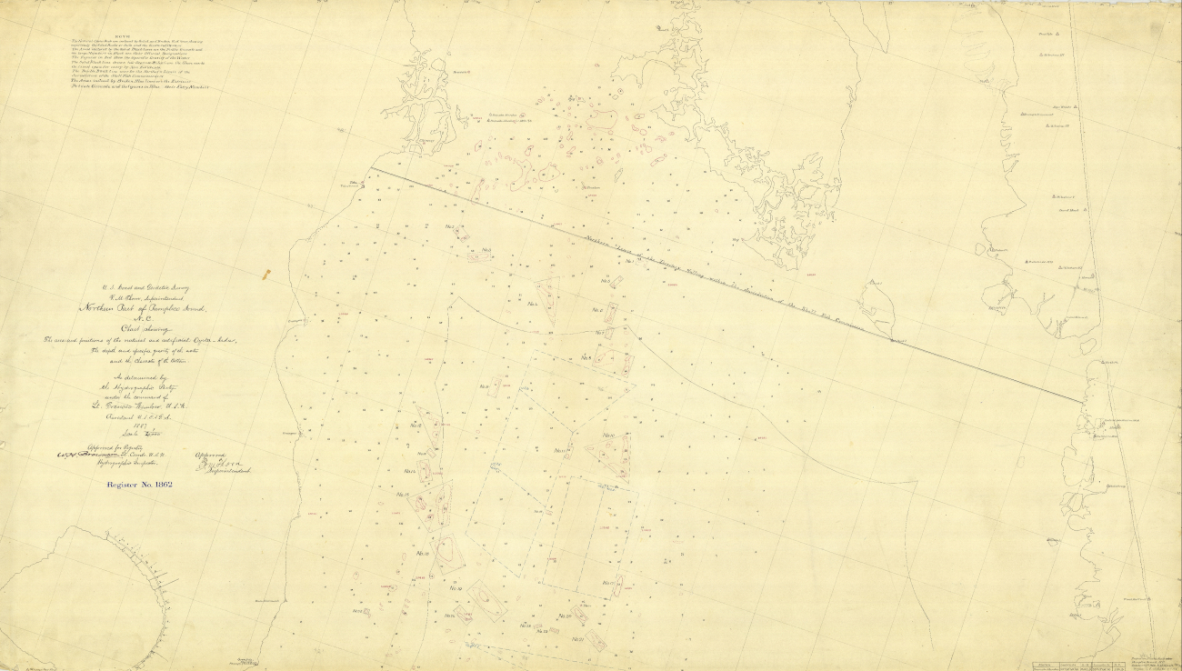 Portion of hydrographic survey H-1862 of Northern Part ofPamplico Sound, North Carolina