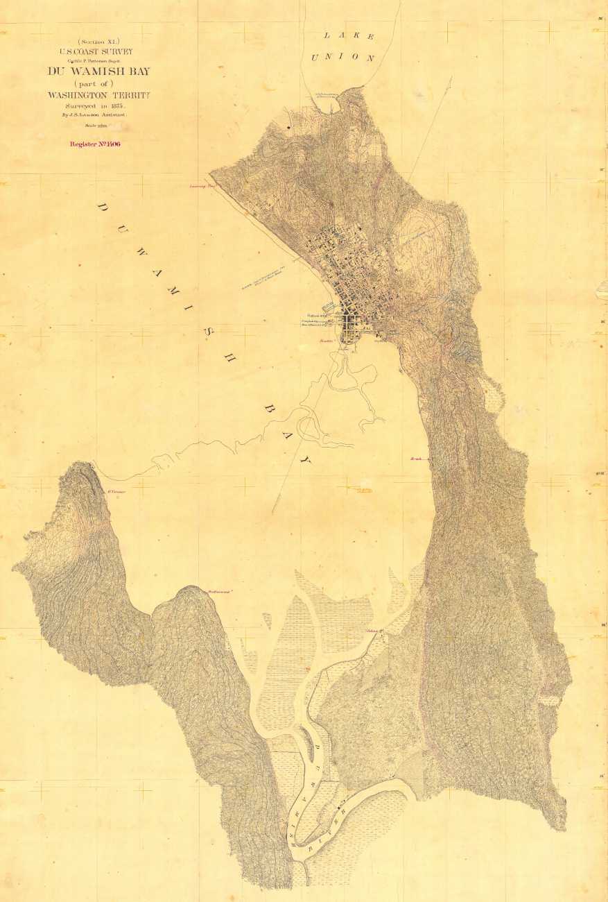 Topographic survey T-1406  Du Wamish Bay (part of) Washington Territory