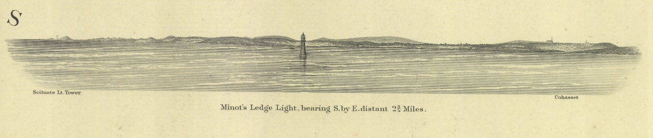 View of Minot's Ledge Light, bearing S