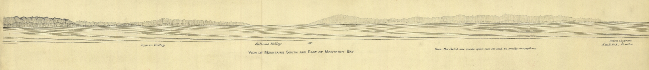 Coastal view of mountains south and east of Monterey Bay