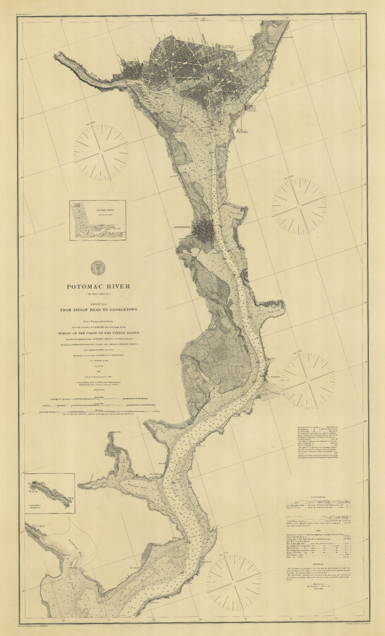 Nautical chart of the Potomac River from Indian Head to Georgetown
