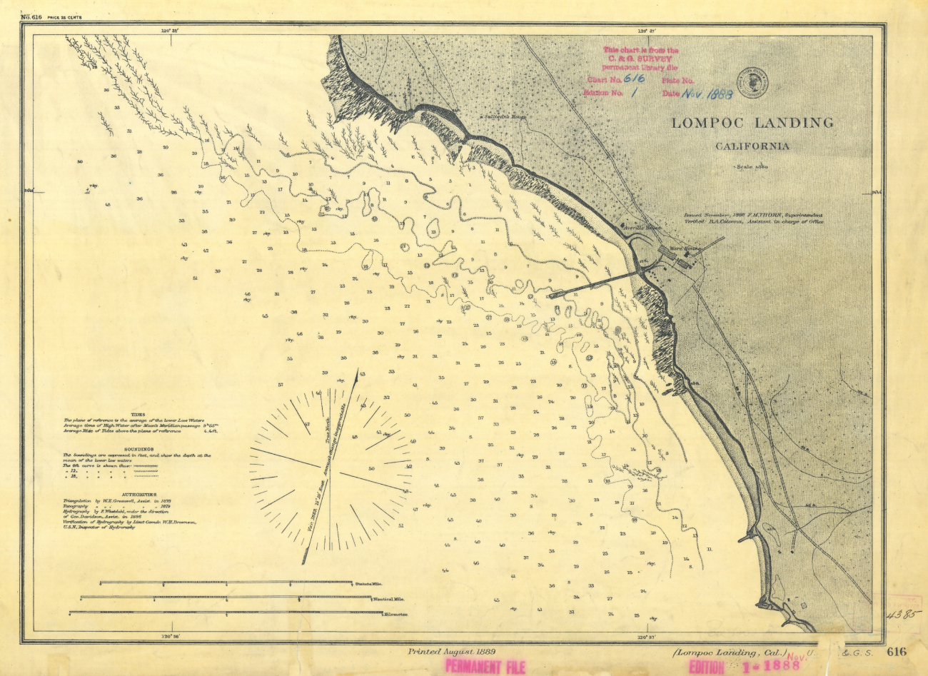 Nautical chart of Lompoc Landing, California