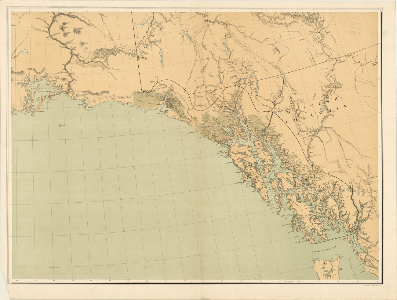 SE section of base map of Alaska published by the U
