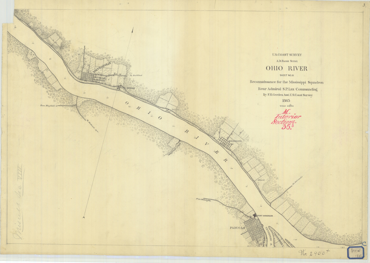 Chart of Part of the Southern Coat of Long Island - note that blowup of coastalview of Fire Island Lighthouse can be found at image cgs05447