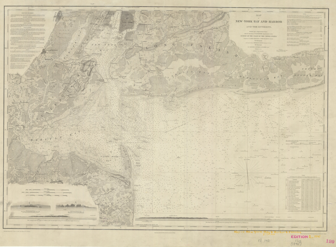 Single sheet of Map of New York Bay and Harbor