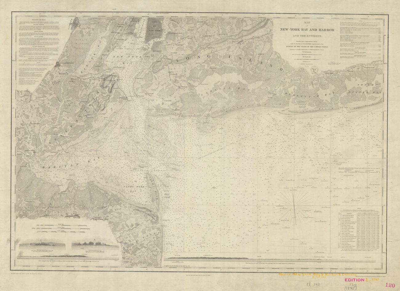 Single sheet chart of New York Bay and Harbor