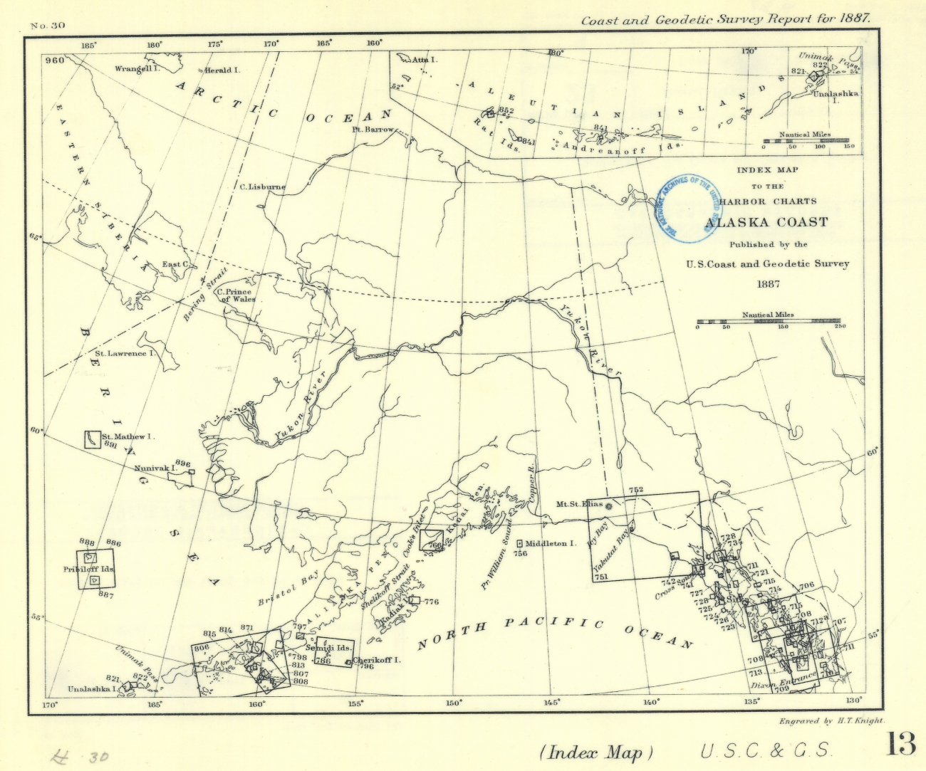 Index Map to the Harbor Charts Alaska CoastPublished by the U
