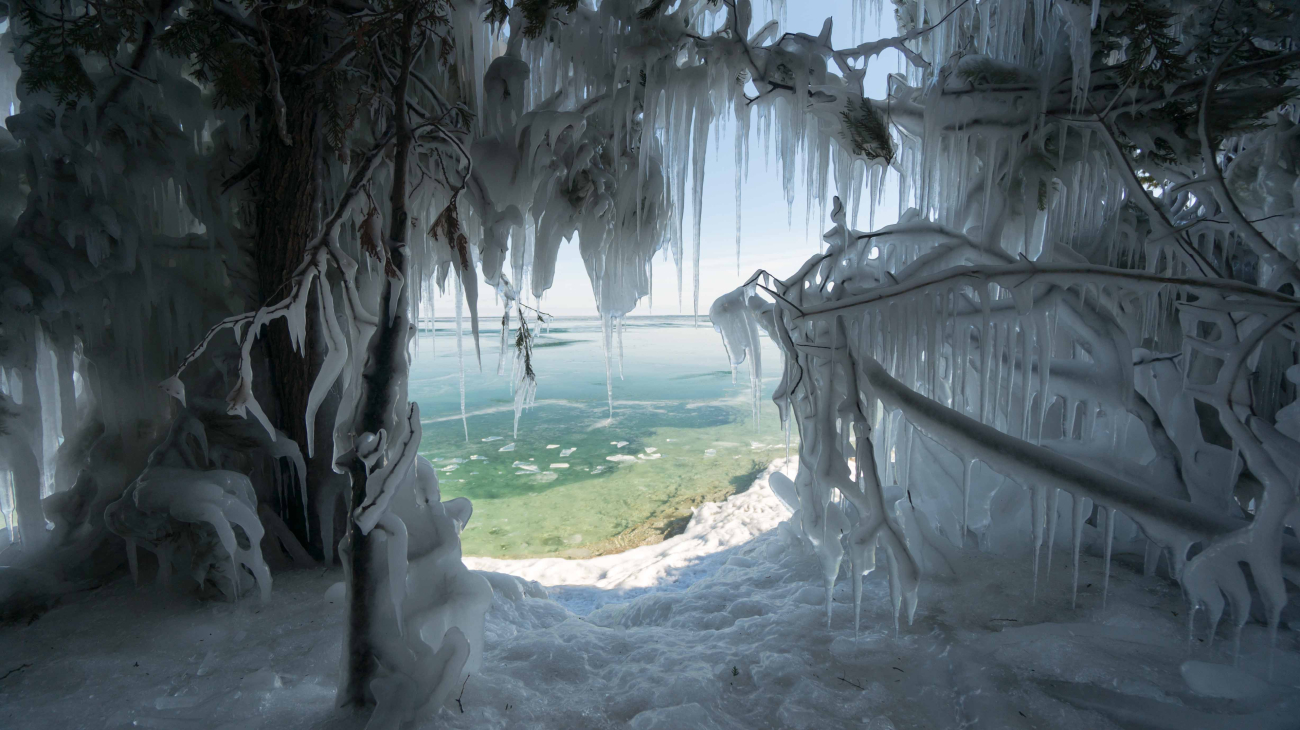 Icy shores of Lake Michigan