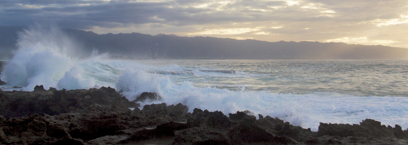 Winter months produce large waves on the north shore of Hawaii