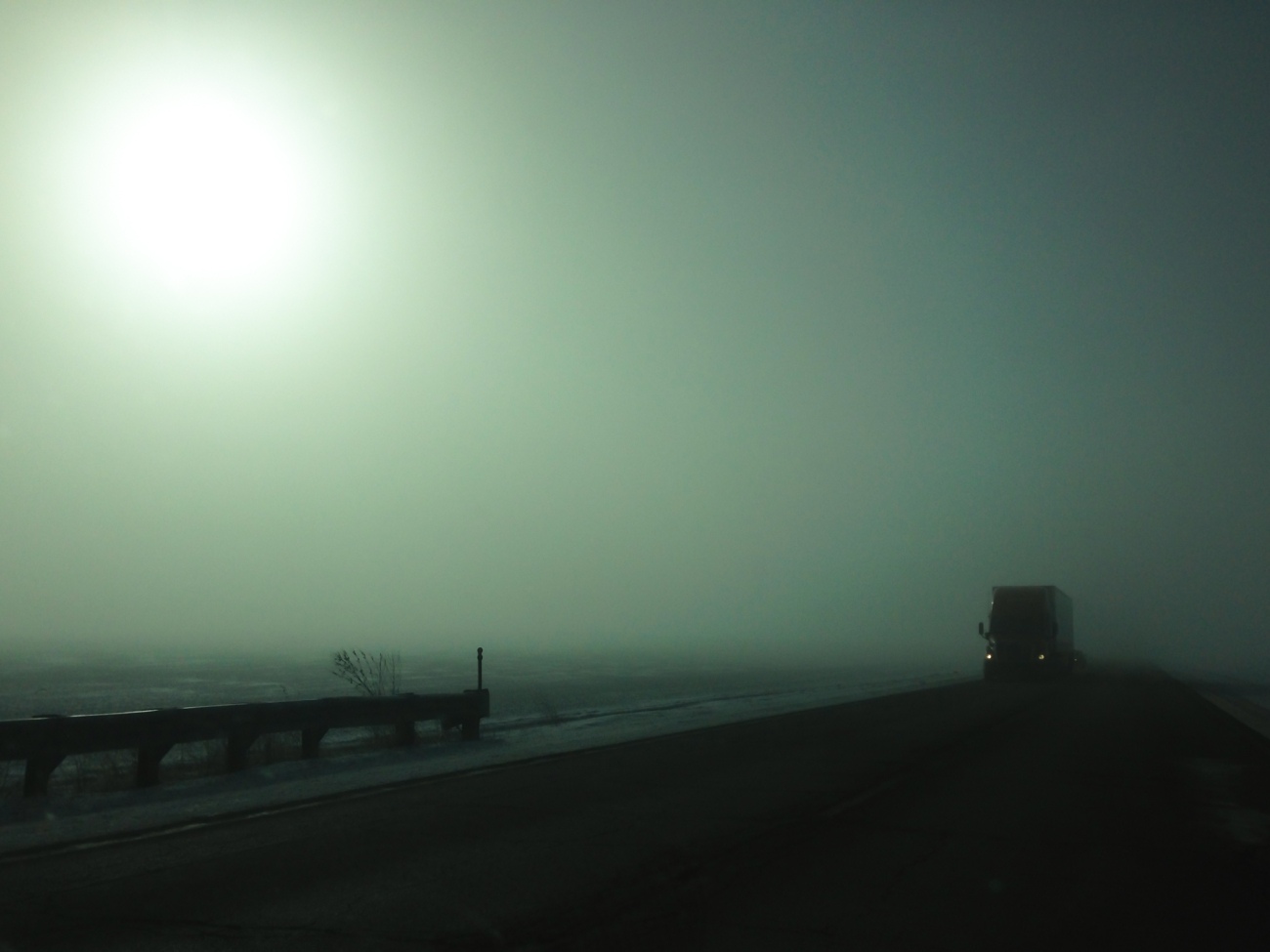 Dense morning fog