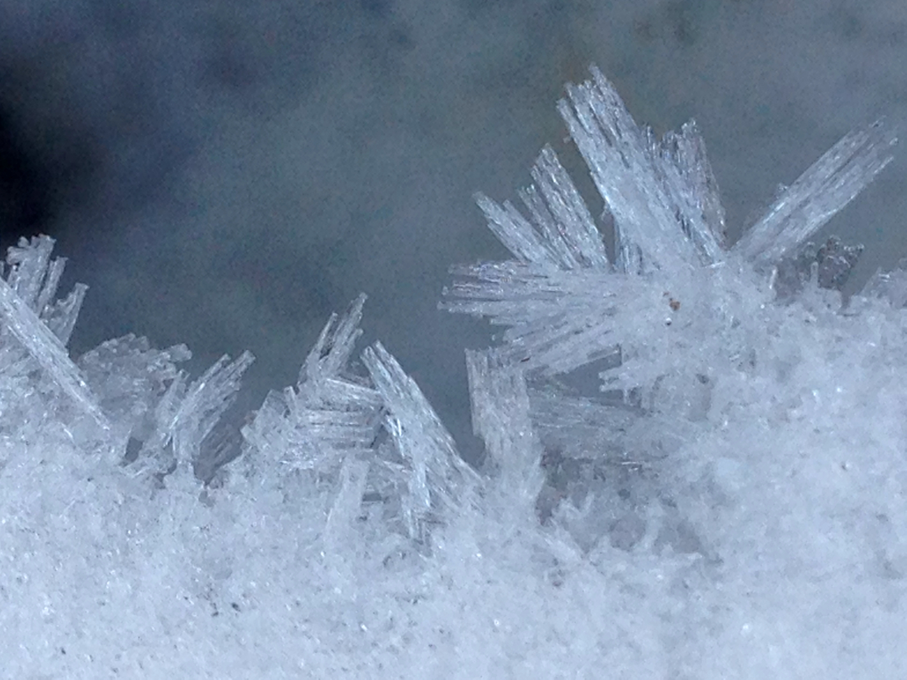 Close up picture of ice crystals that formed along a frozen creek duringthe second coldest February on record in Nazareth