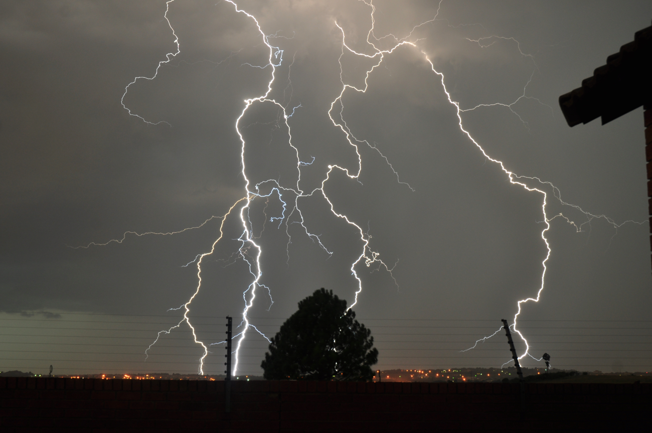 Amazing lightning strike during an early evening storm in Pretoria