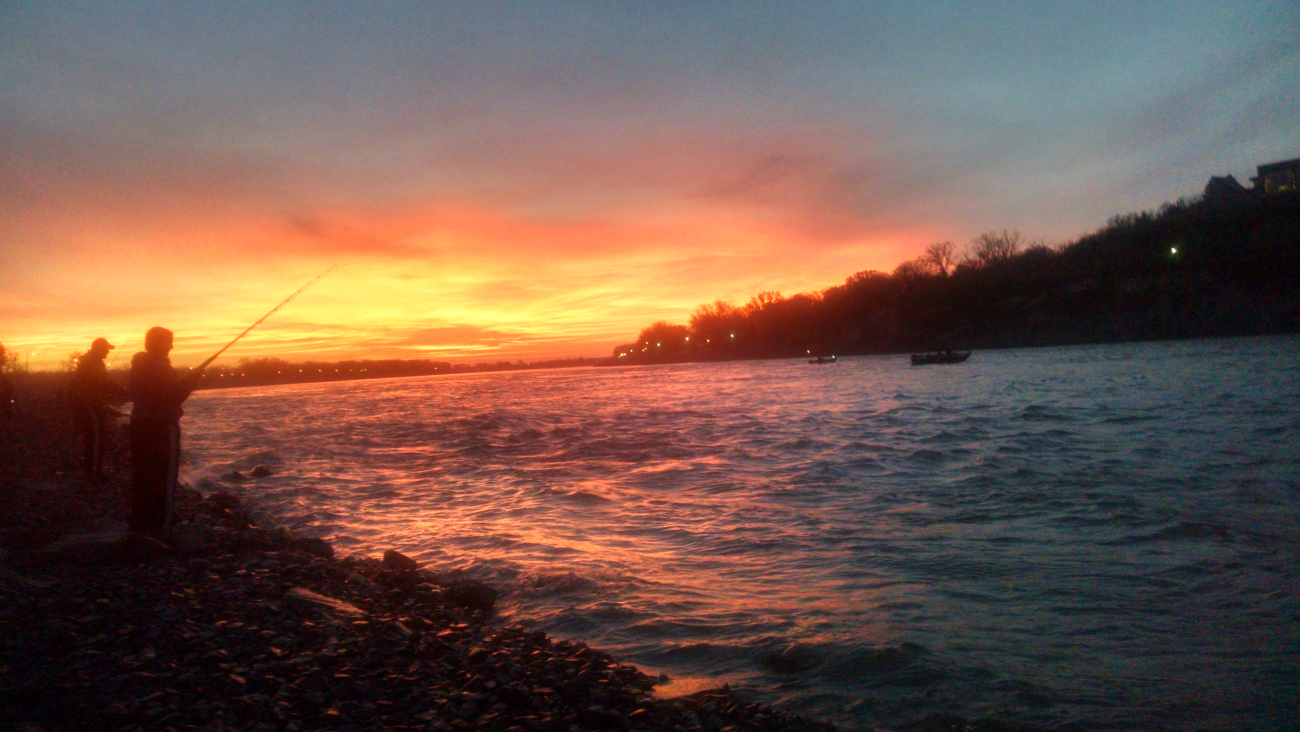 Fishing on a good morning along the Missouri River