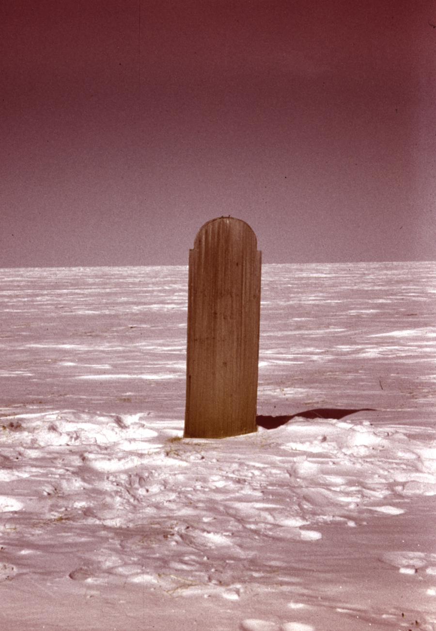 Grave marker of an unknown on Flaxman Island