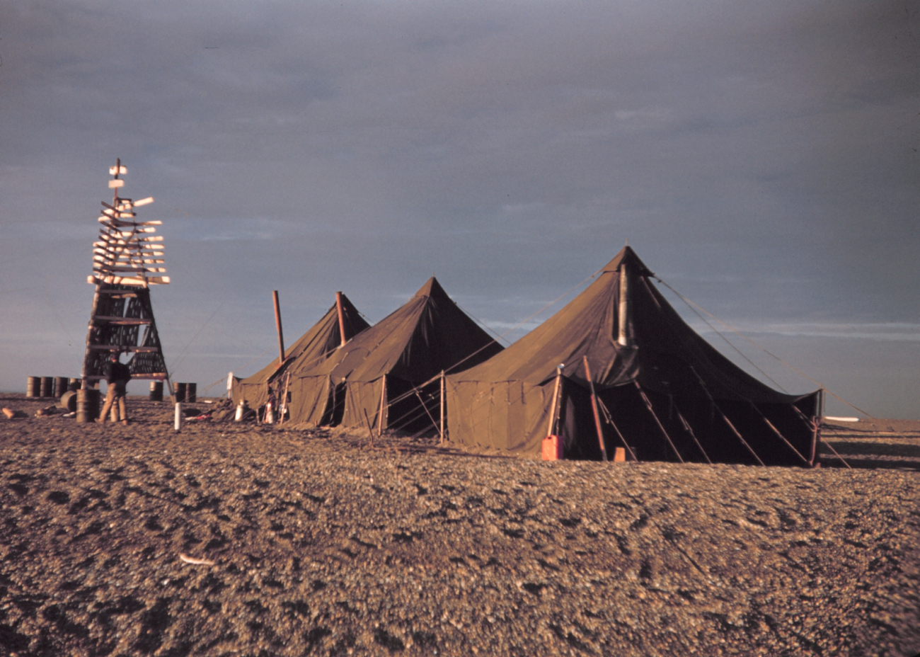 A Shoran navigation shore station and launch shore camp