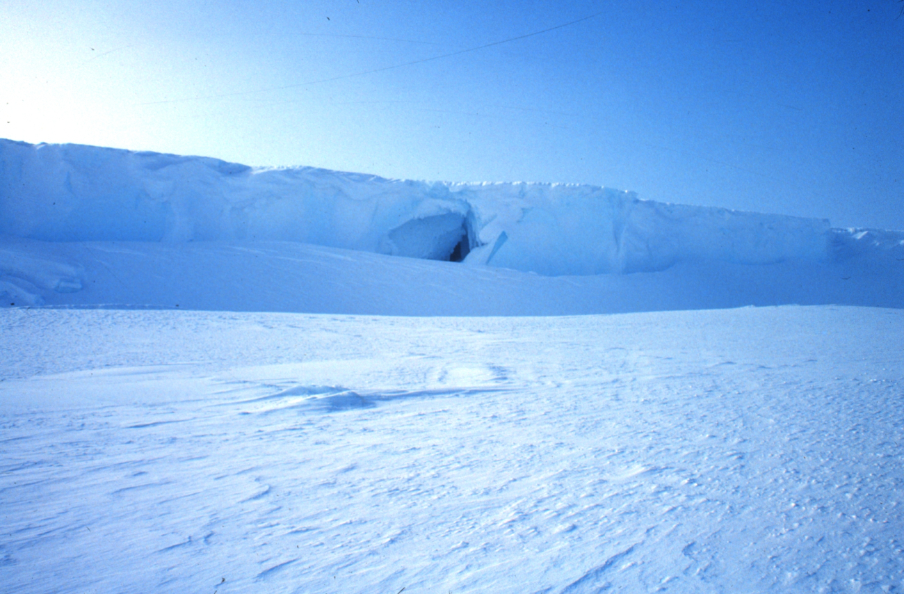 Entrance to an ice cave at Erebus Glacier tongue