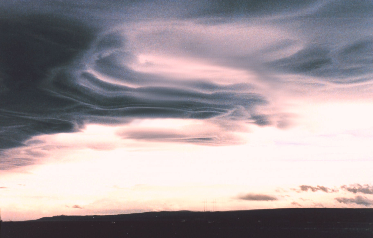 Mountain wave clouds over Tierra Del Fuego