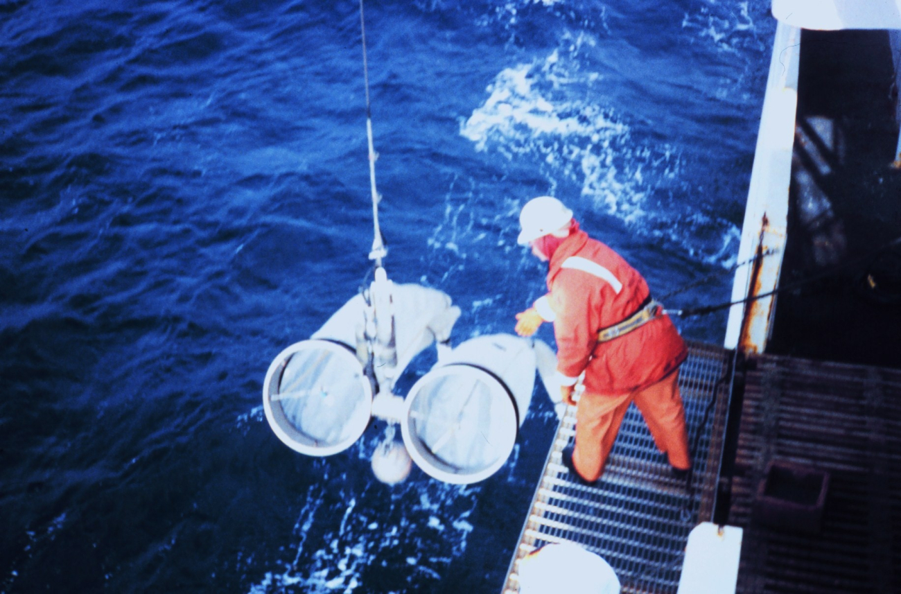 Bongo plankton sampling nets being recovered