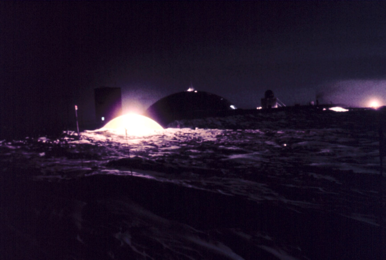 Night view of South Pole Station