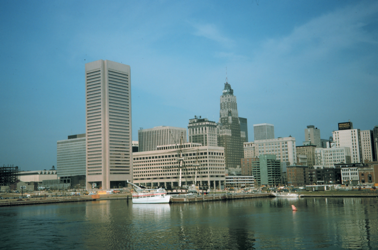 View of downtown Baltimore from the Inner Harbor area