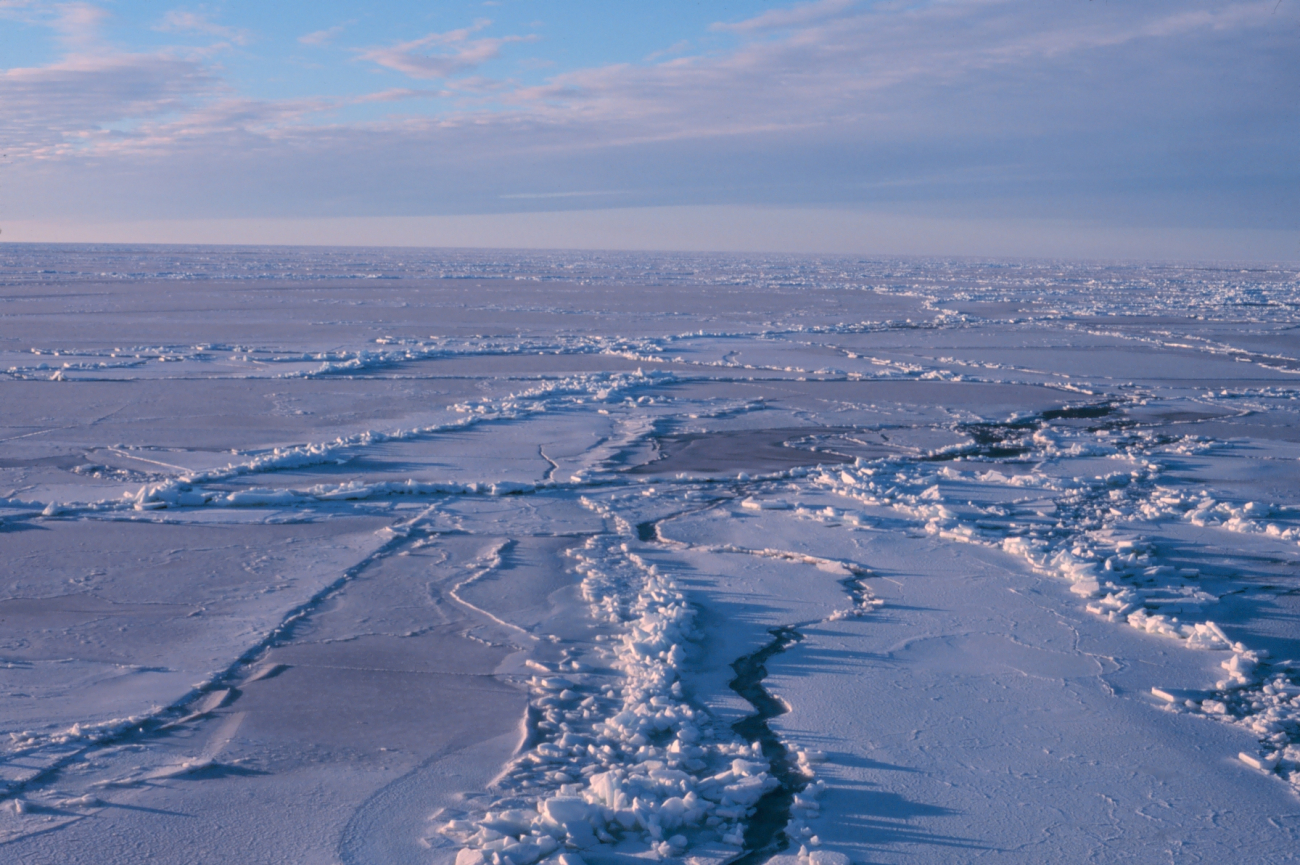 Open water wake in the sea ice