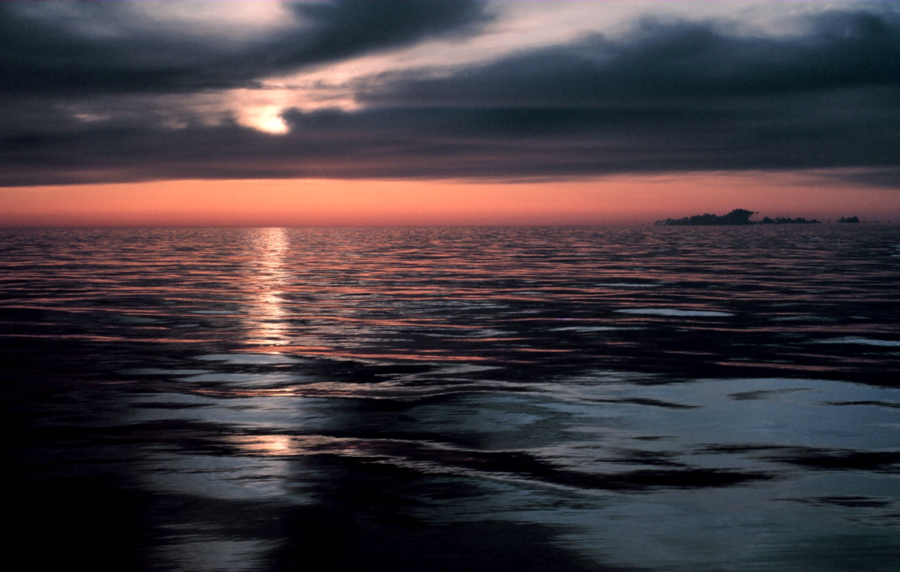 Sunset over a calm ocean