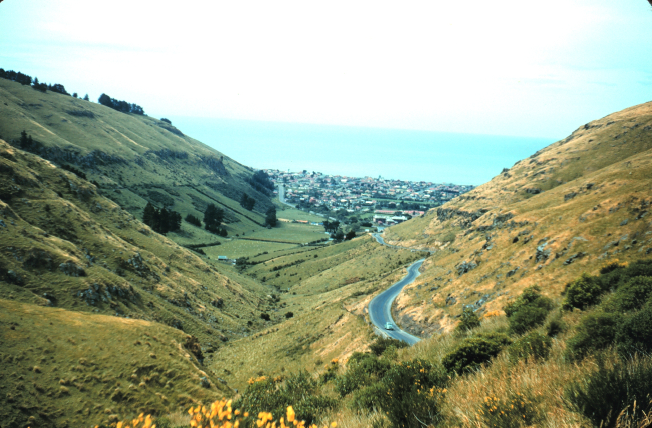 Looking down on Christchurch from the surrounding hills