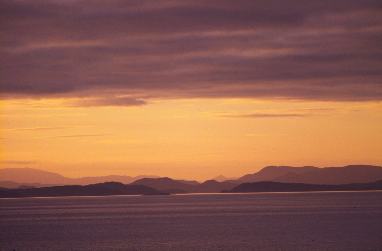 Sunset over the inside passage