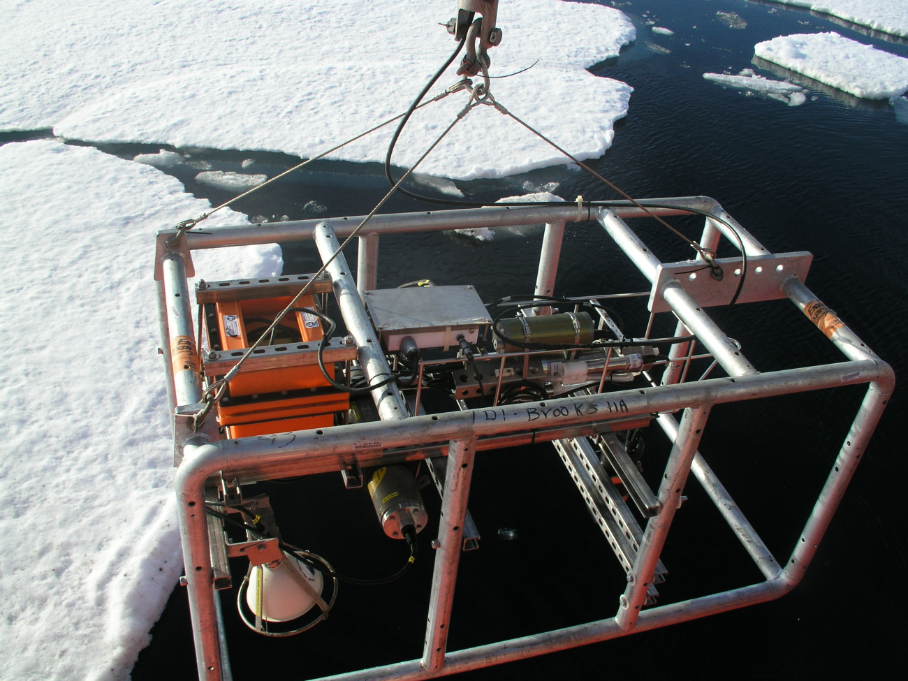 The photoplatform is deployed into icy waters