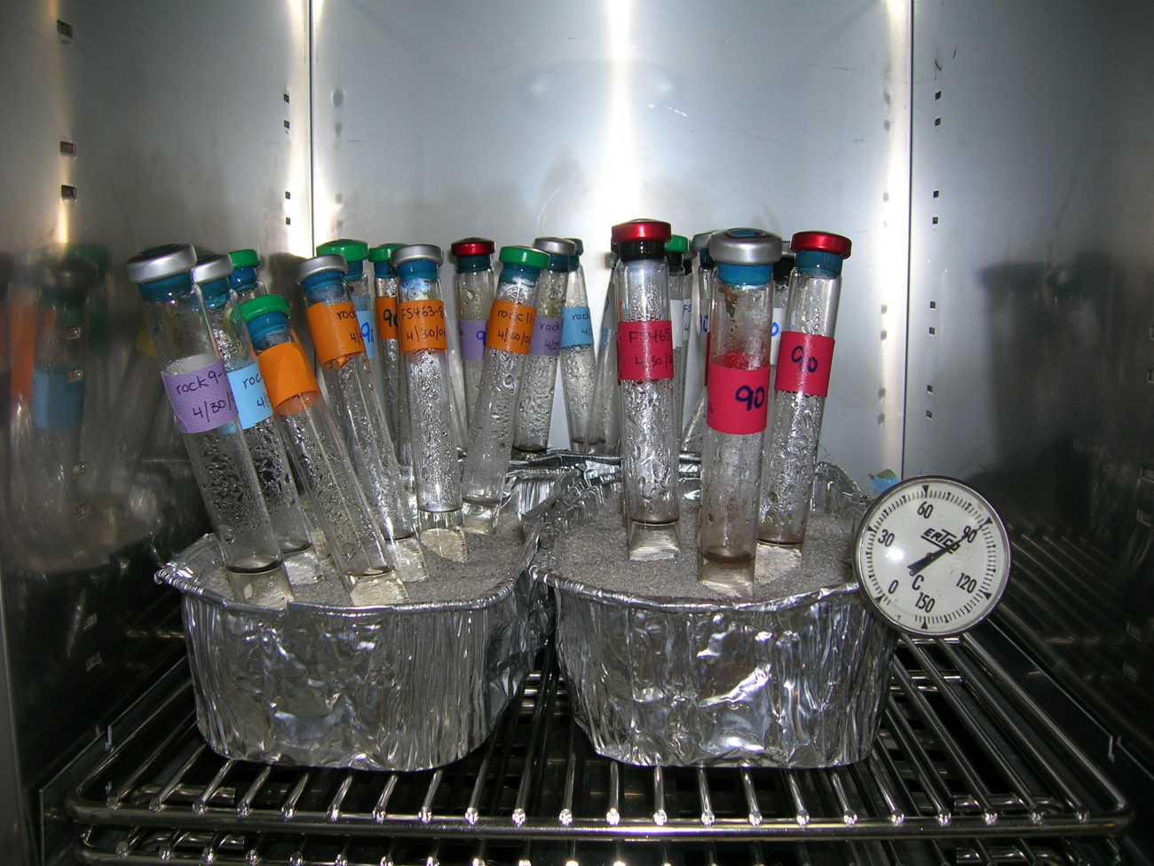 Samples collected in the vicinity of hydrothermal vents are incubated at 90degrees Celsius (195 F), almost boiling temperature, in an attempt to growmicrobes associated with the diverse hydrothermal vent environment