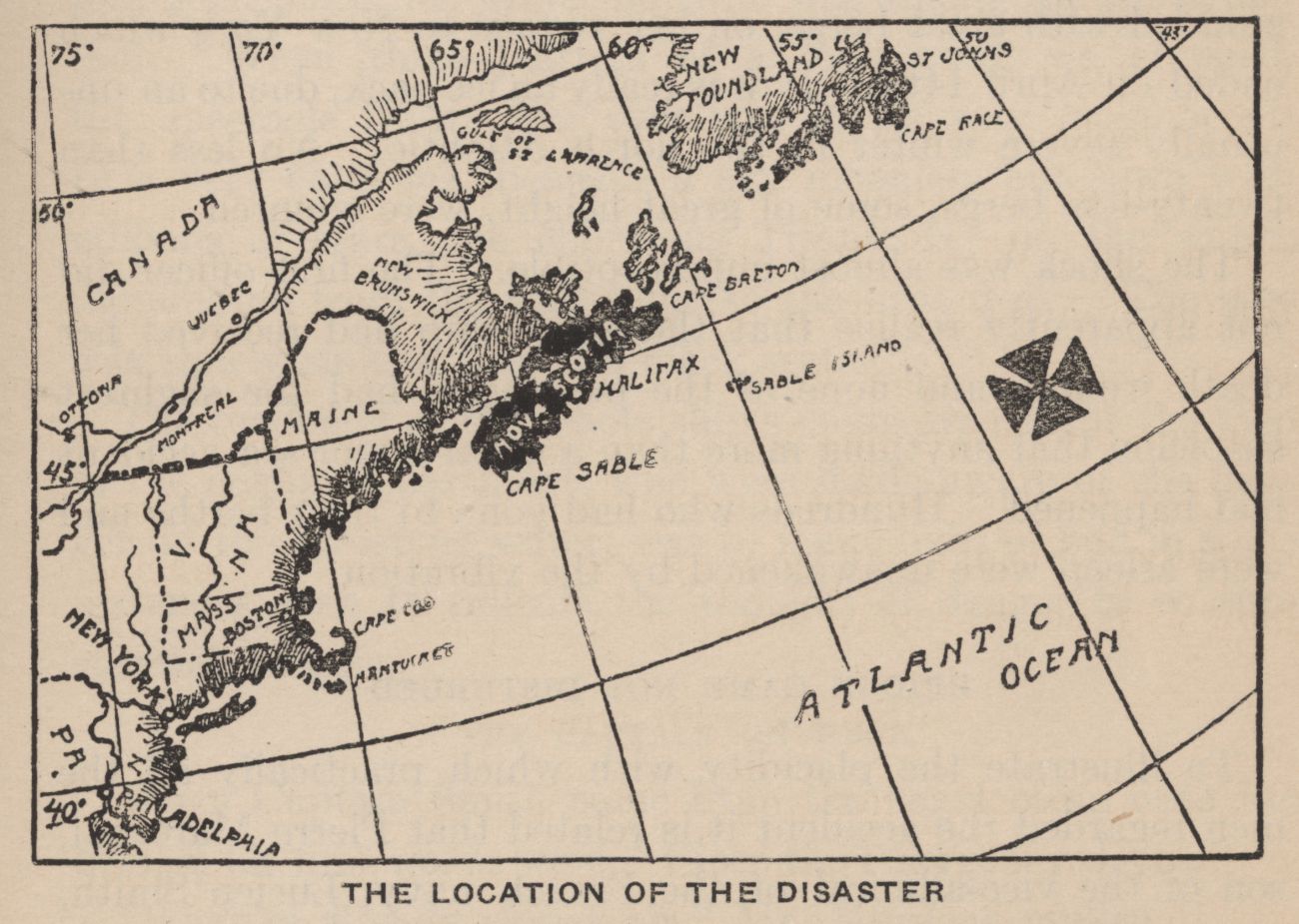 The location of the TITANIC disasterIn: Marshall, Logan 1912