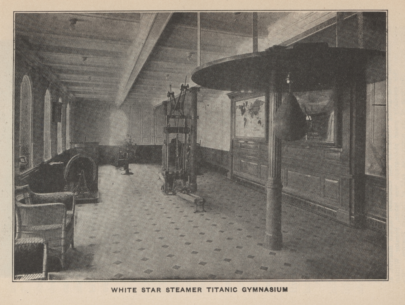 White Star Steamer TITANIC gymnasiumIn: Marshall, Logan 1912