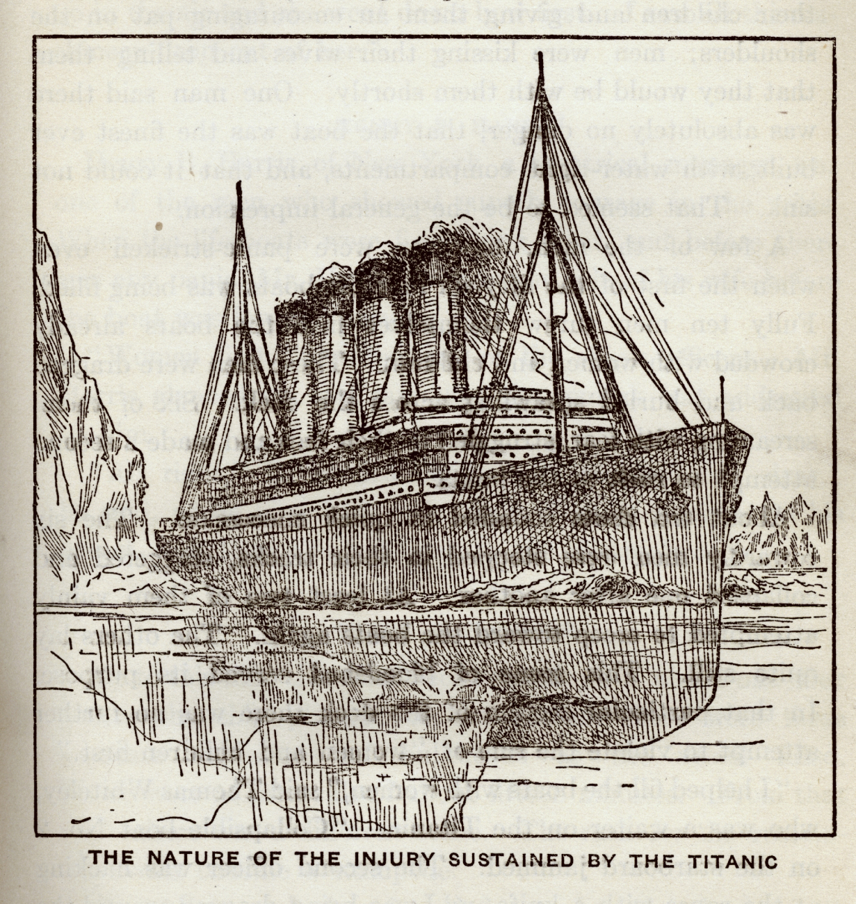 The nature of the injury sustained by the TITANIC