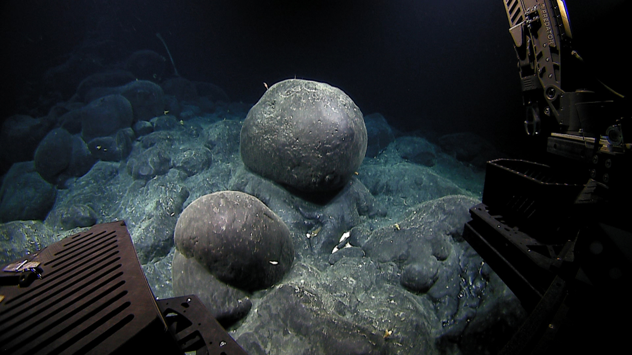 Two large spherical pillow lavas