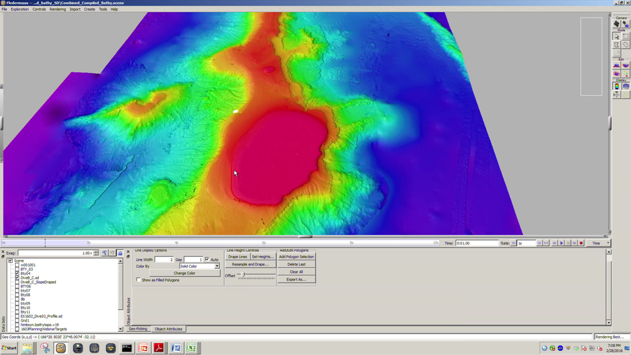 3-D image of bathymetry of French Frigate Shoals