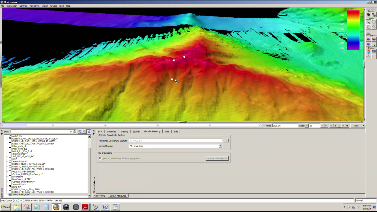 Example of multibeam imagery of a seamount