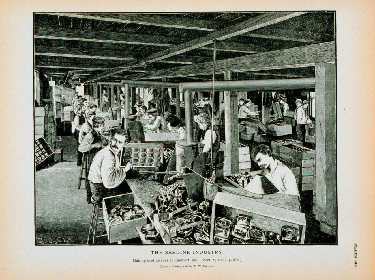 Making sardine cans at Eastport, MaineFrom a photograph by T