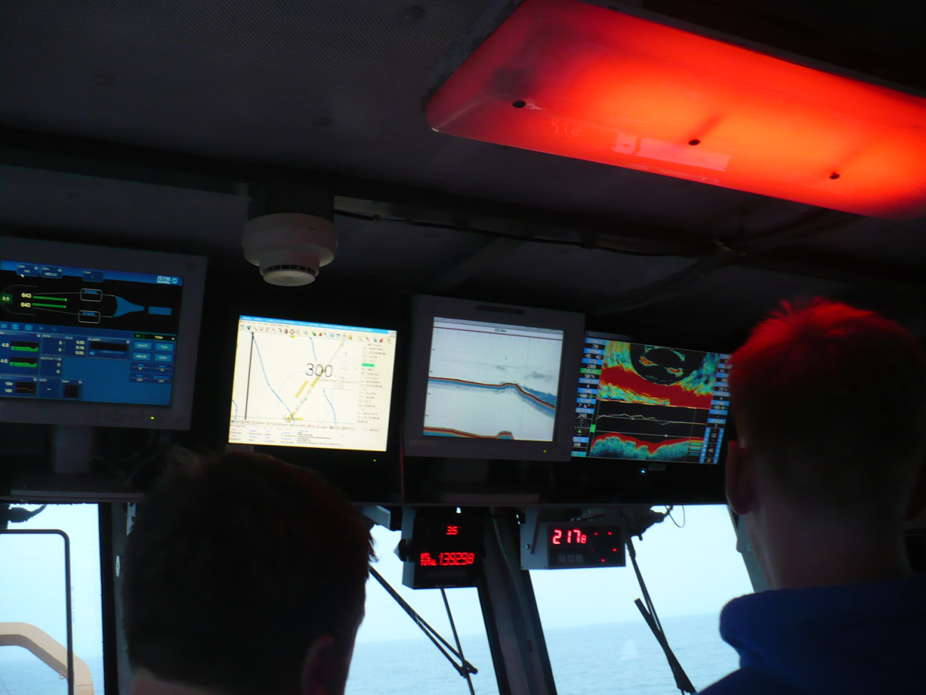 Bridge computer displays to allow bridge watch to monitor trawling operations,maintain depth awareness, etc