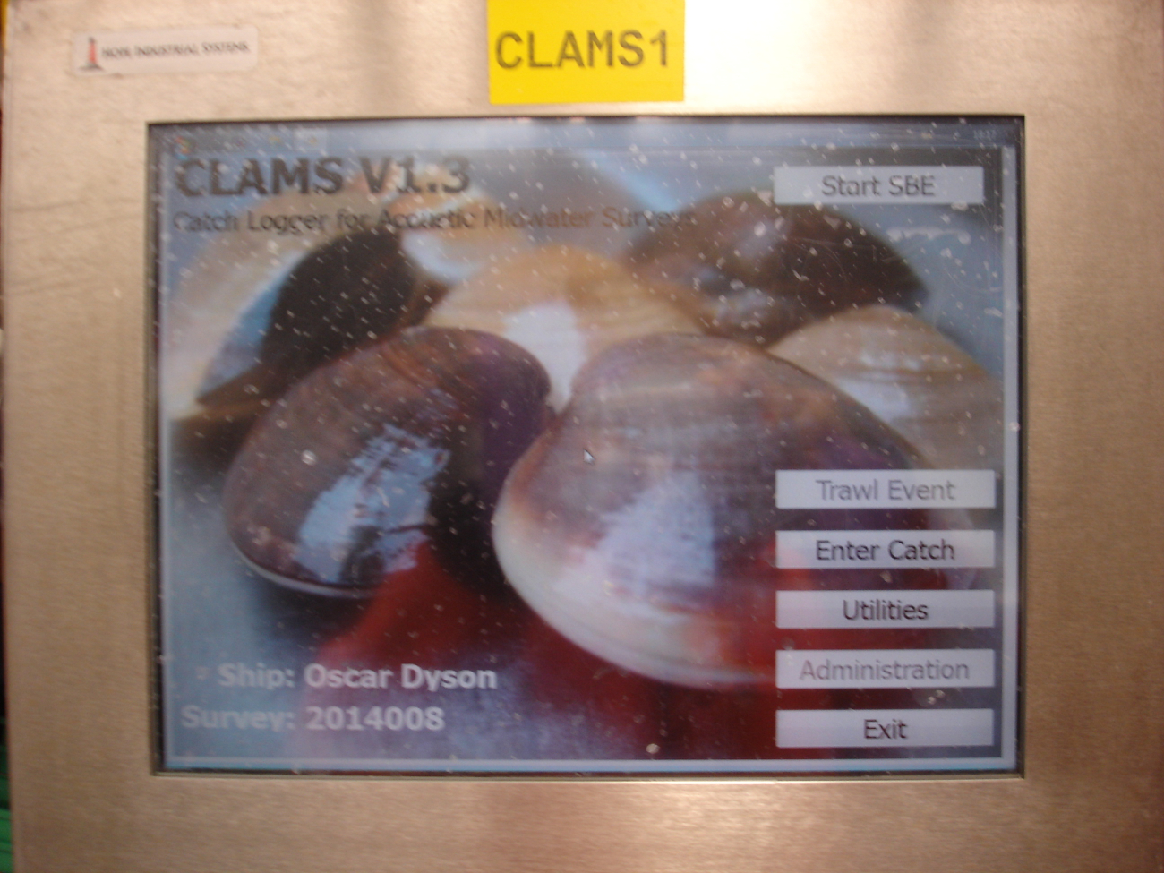 Catch Logger for Acoustic Midwater Surveys (CLAMS) Touch Screen Entry