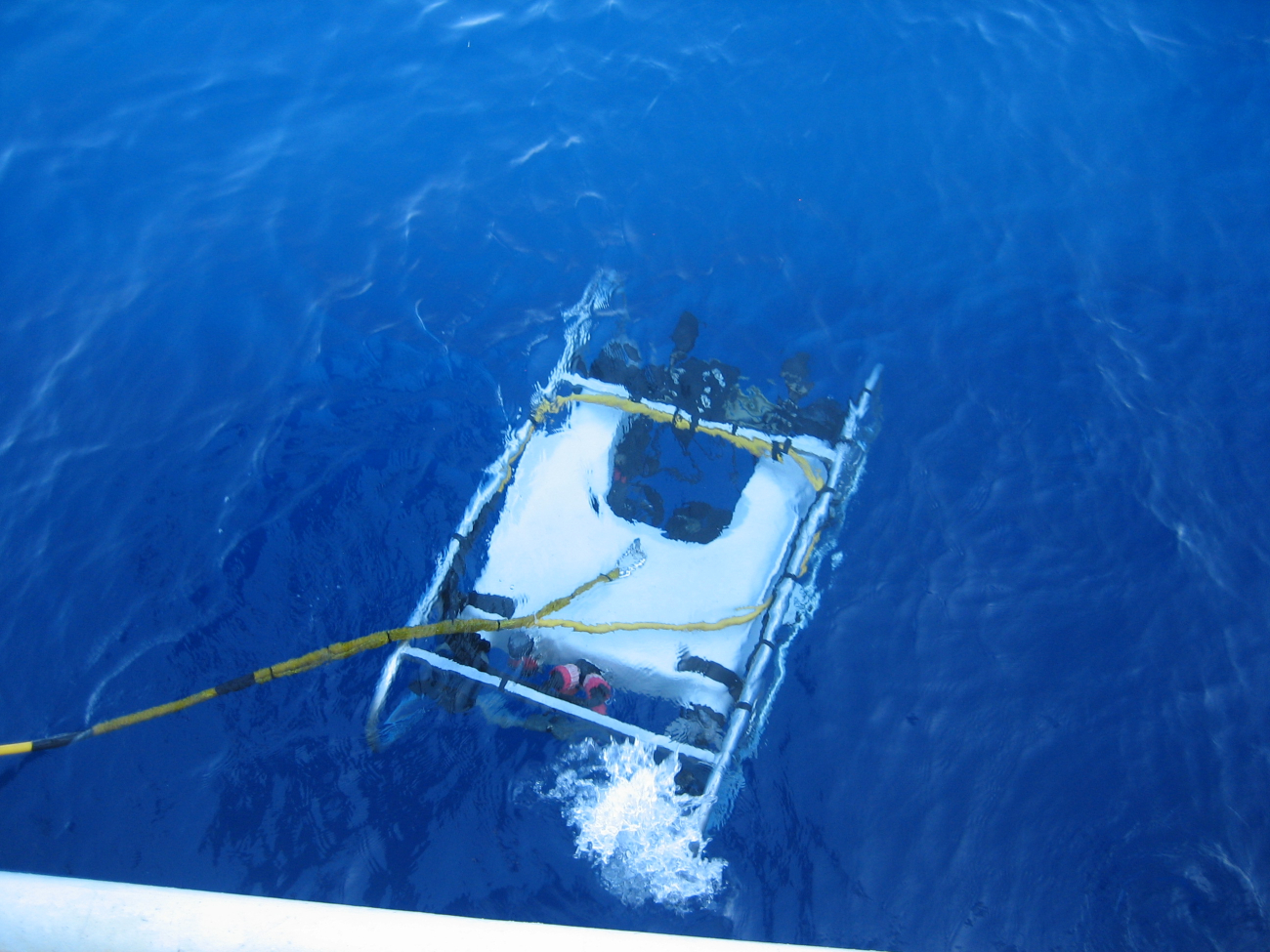 A camera sled being deployed from the NOAA Ship NANCY FOSTER