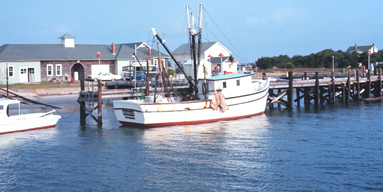 A shrimp boat at the pier