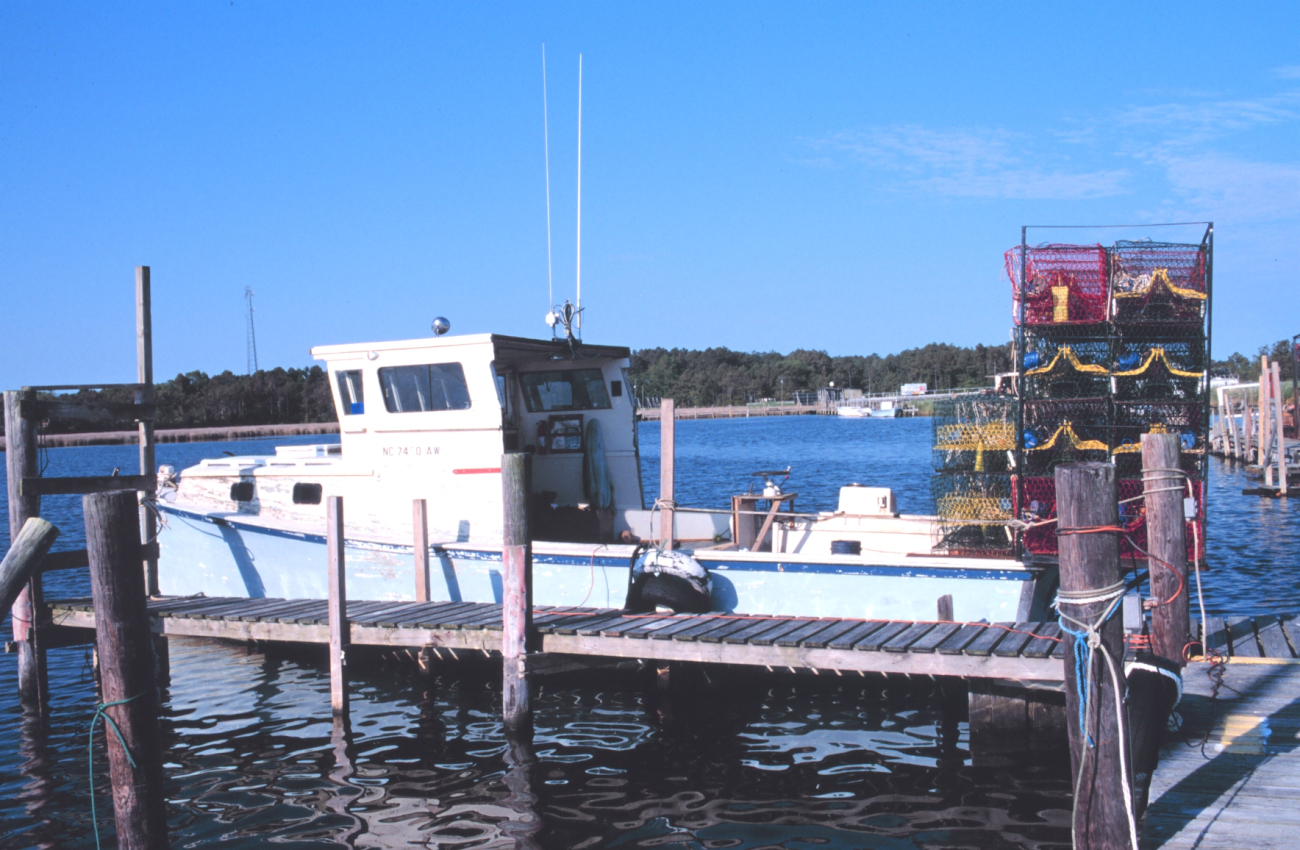 Crab boat with crab pots - used for blue crab